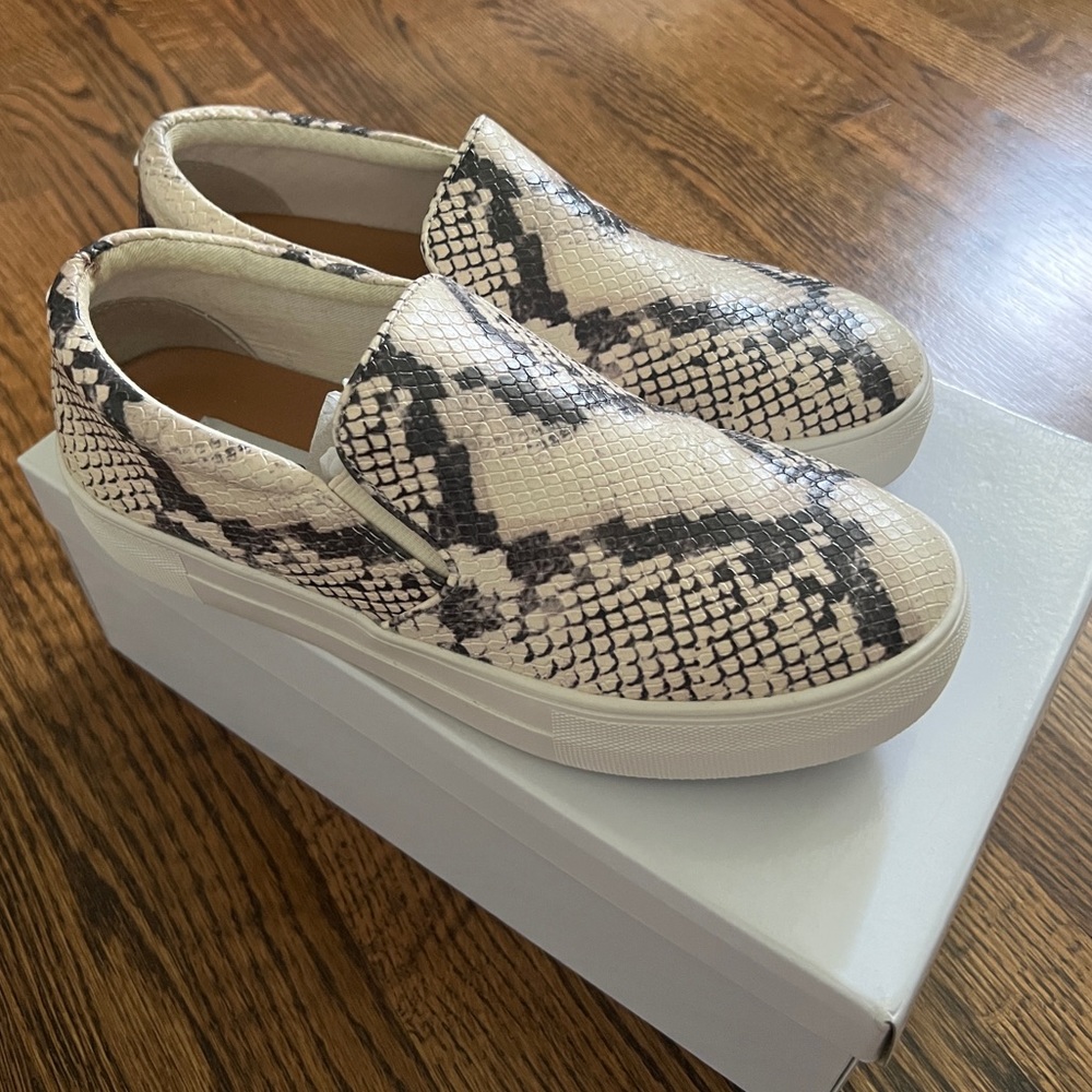 Steve Madden snake print slip on sneakers - like new